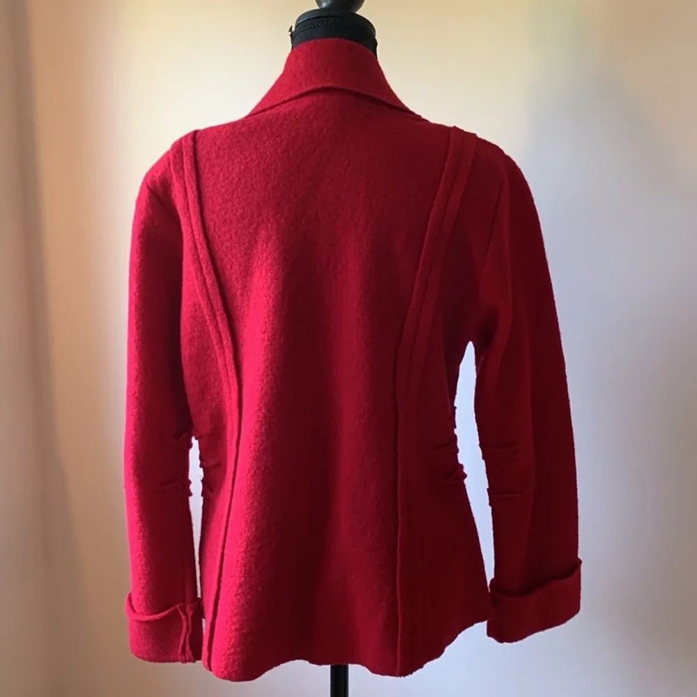 Red boiled wool blazer - Picture 4 of 6